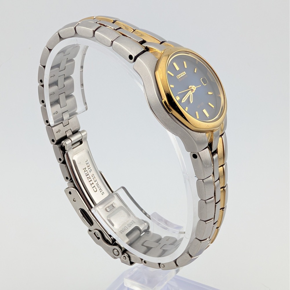 Citizen Eco-Drive E011-K15711 Women's Two-Tone Blue Dial Watch New Capacitor - Picture 10 of 12